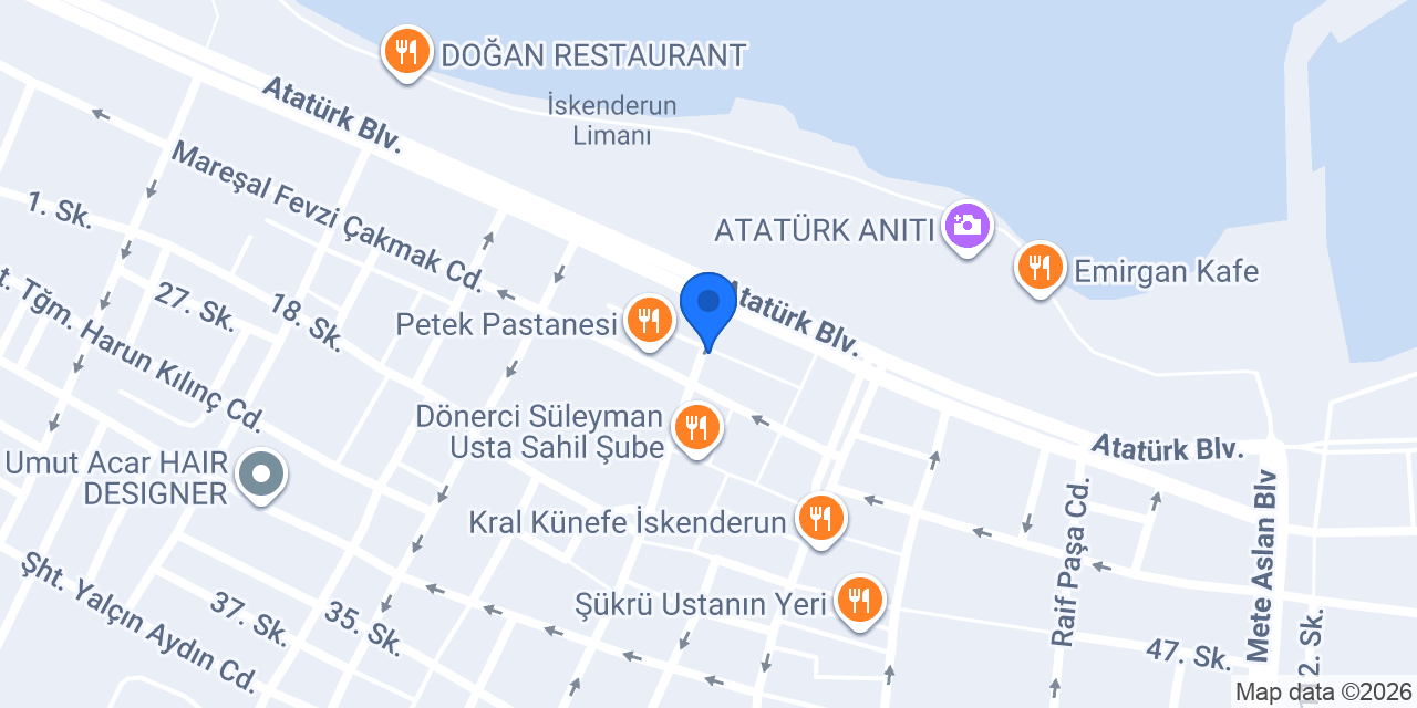İskenderun Kılıç Taksi konumu