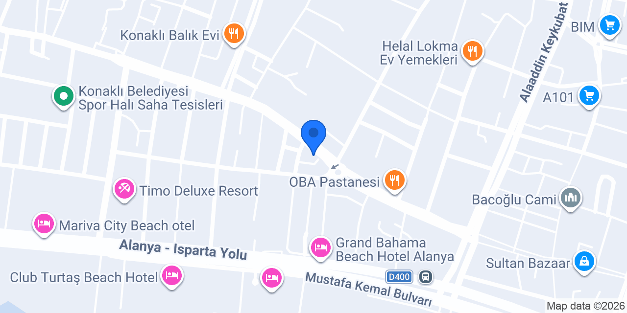 Garanti BBVA Konaklı / Alanya Şubesi konumu