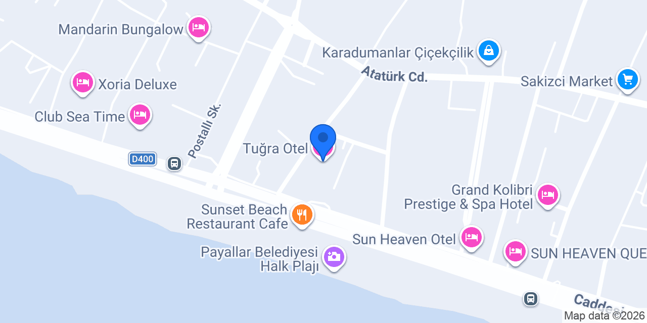 Tuğra Otel konumu
