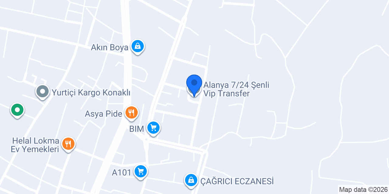 Alanya 7/24 Şenli Vip Transfer konumu