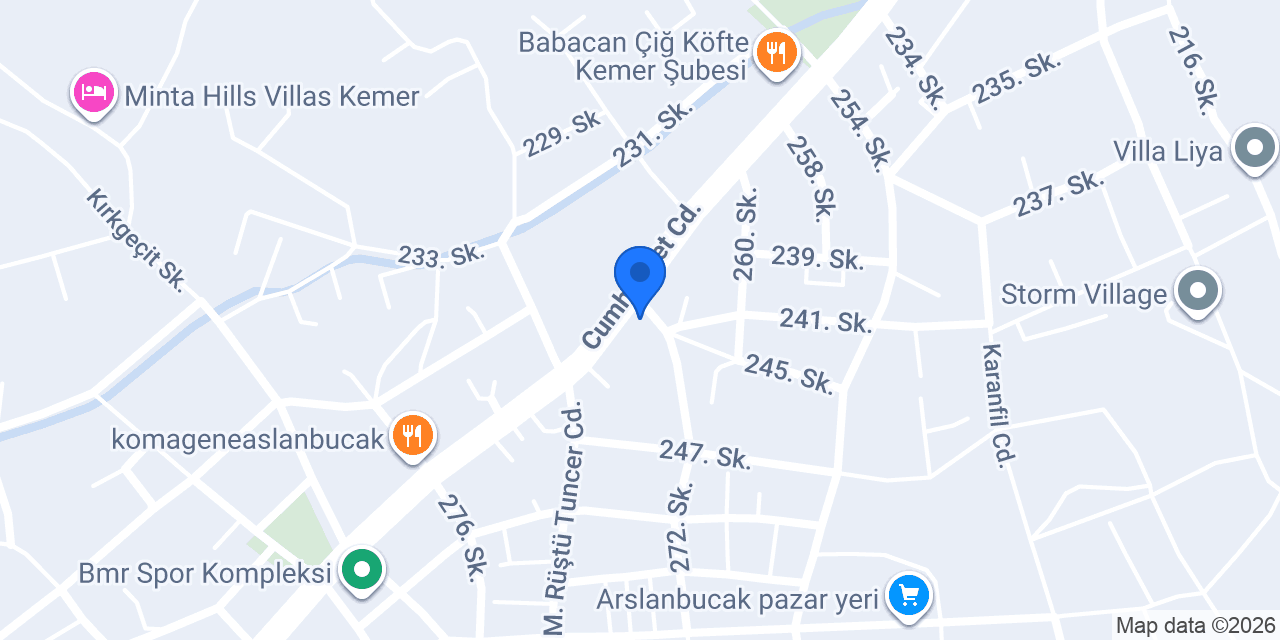 Delta Özel Öğretim Kursu Kemer konumu
