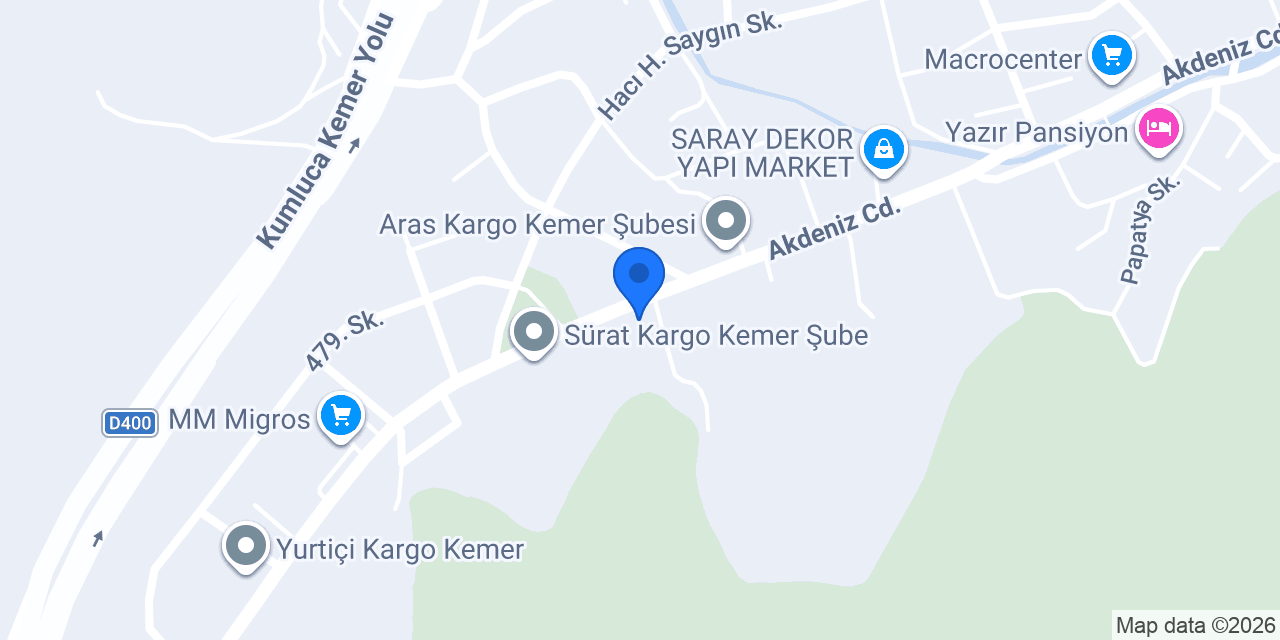 KEMER YAPIM MARKET konumu