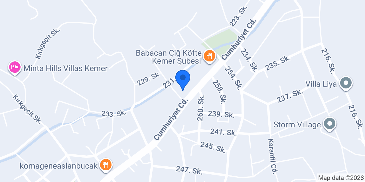 Minta Emlak ve İnşaat konumu