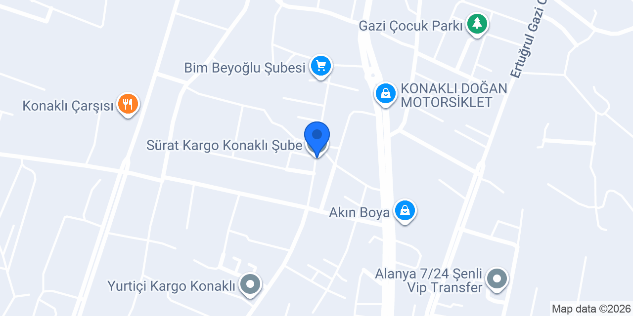 Sürat Kargo Konaklı Şube konumu