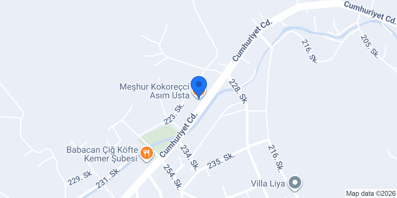 Meşhur Kokoreçci Asım Usta konumu