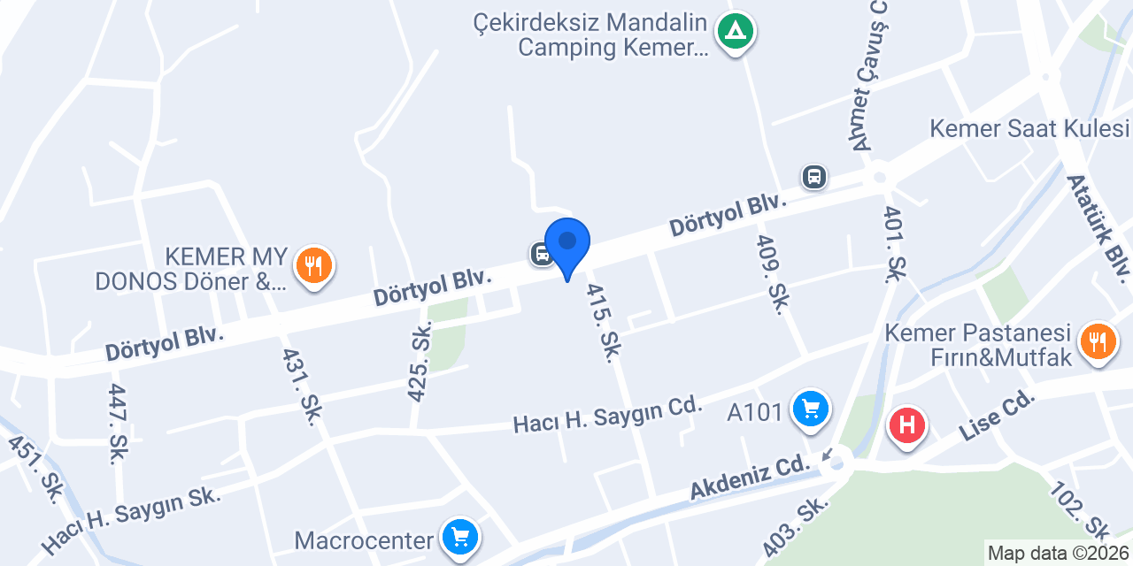 TEB Kemer Şubesi konumu