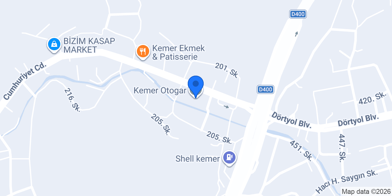 Kemer Otogar konumu