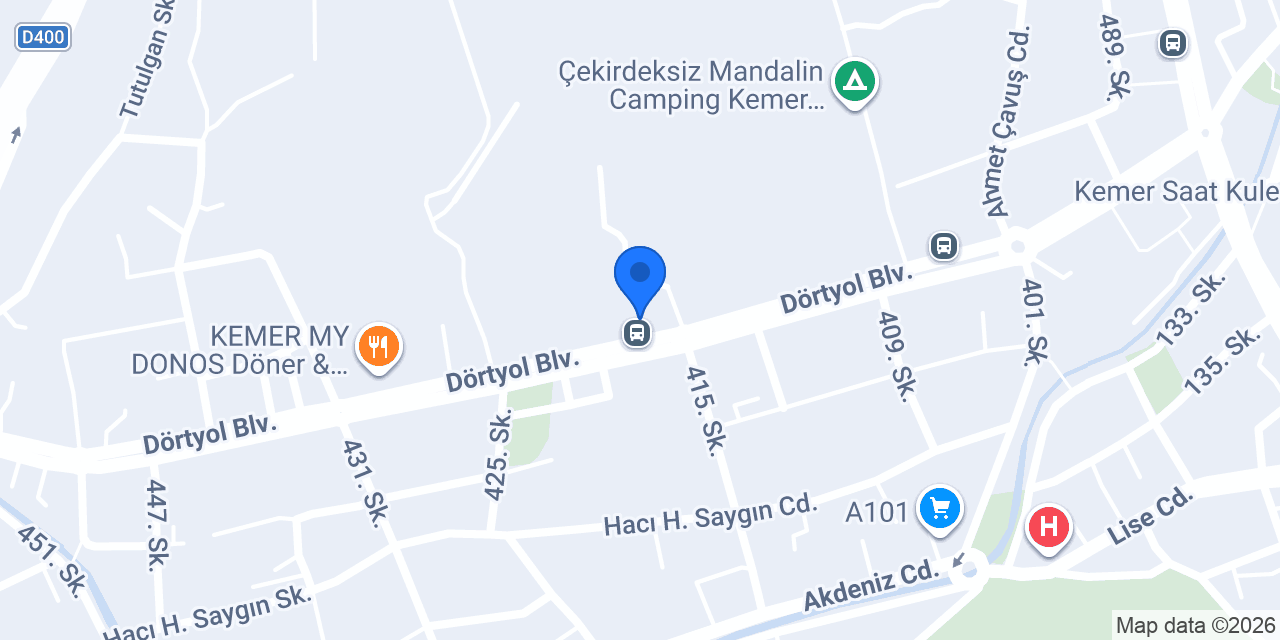 Garanti BBVA Kemer Şubesi konumu