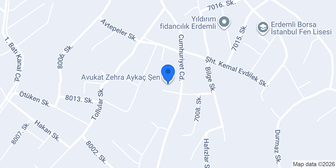Avukat Zehra Aykaç Şen konumu