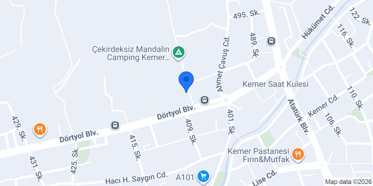 Güneş Karavan Otel Kemer konumu