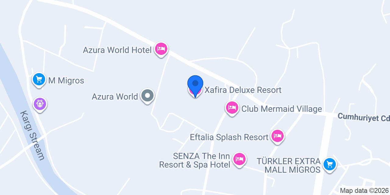 Xafira Deluxe Resort konumu