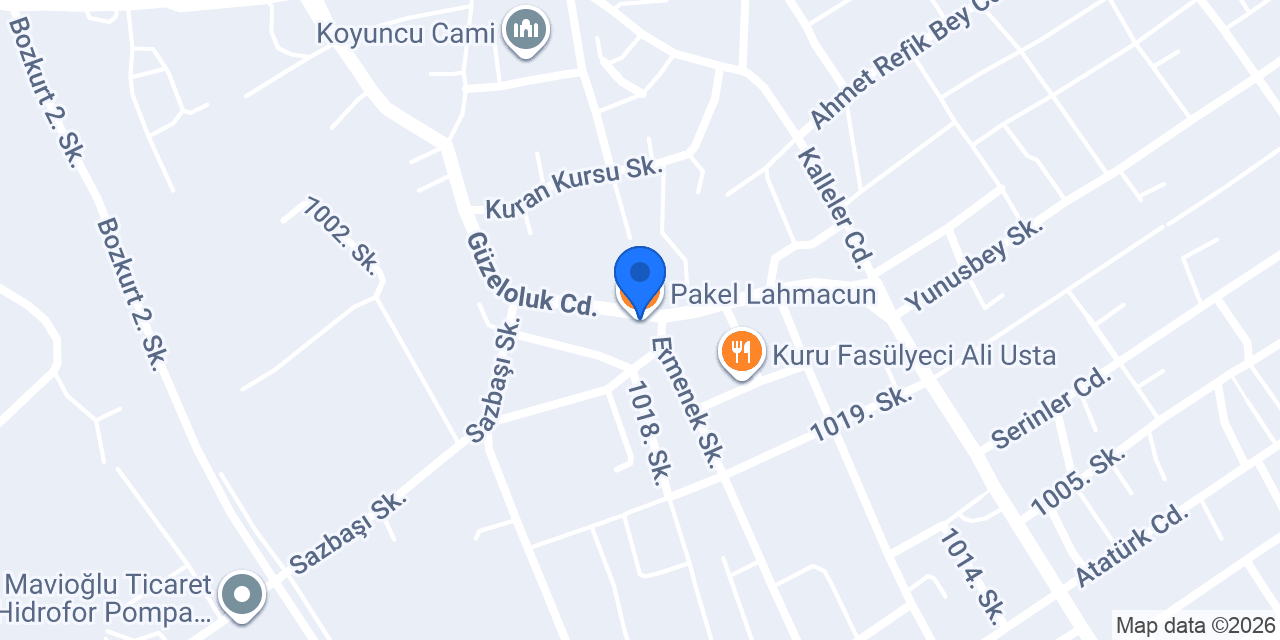 Pakel Lahmacun konumu