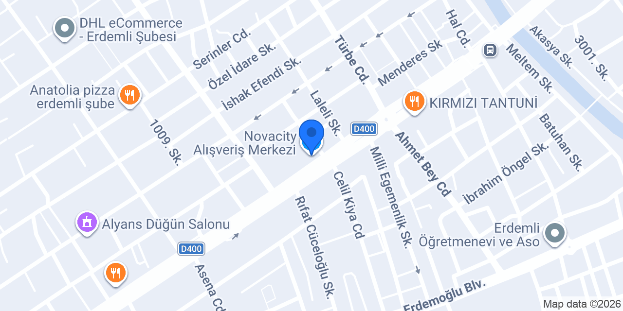 Novacity Alışveriş Merkezi konumu