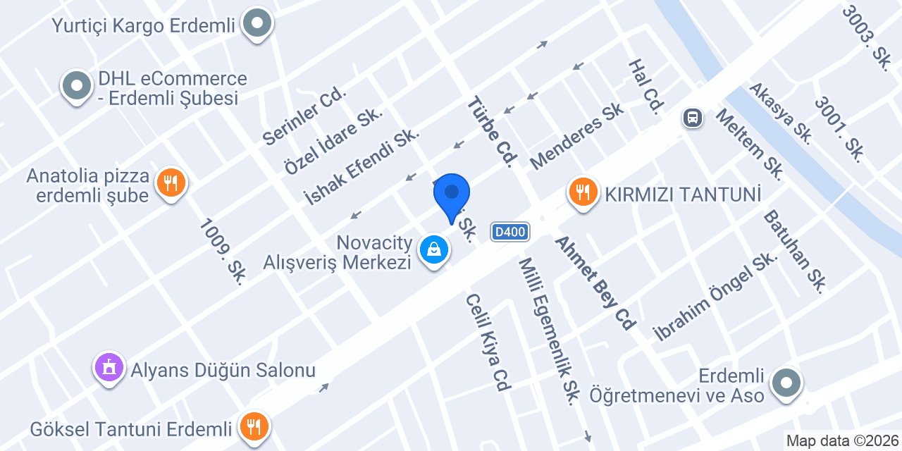 Levent Börek Erdemli konumu