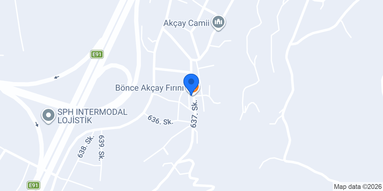 Bönce Akçay Fırını konumu