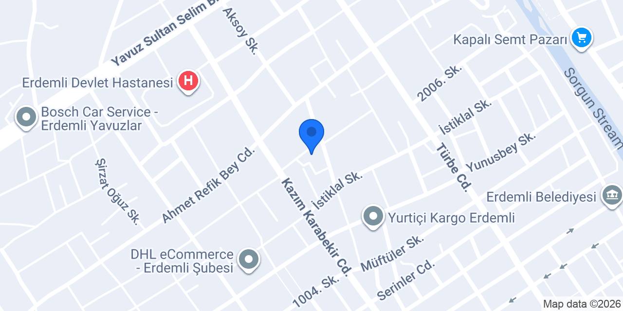 Sürat Kargo Erdemli Şube konumu