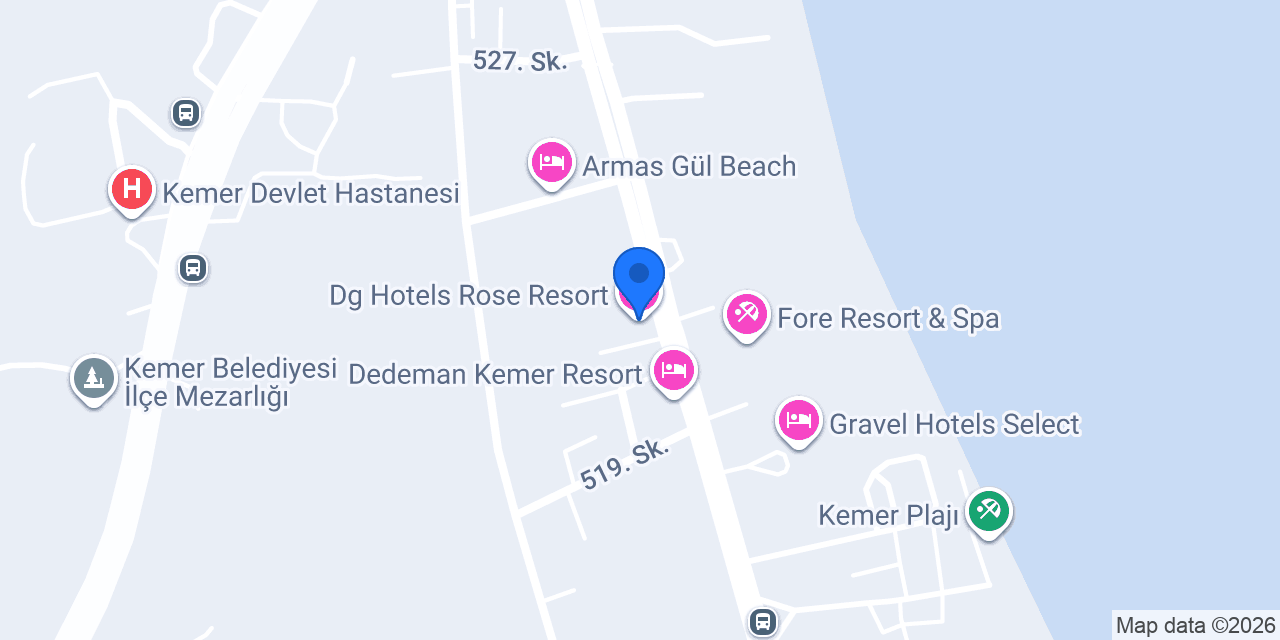 Dg Hotels Rose Resort konumu