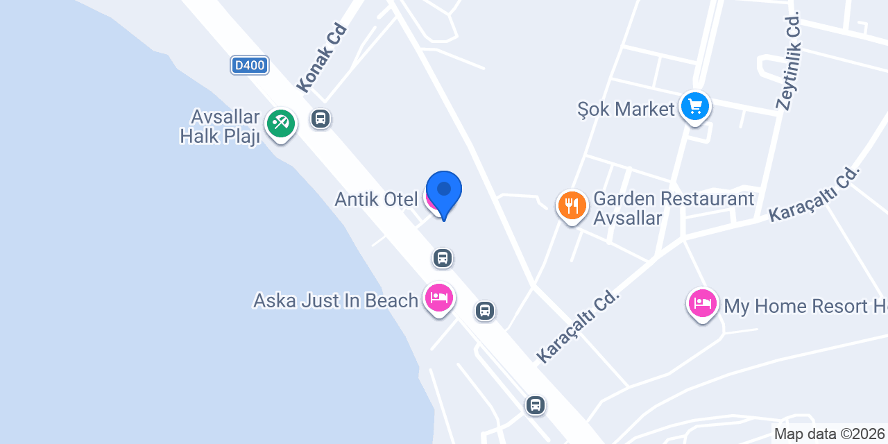 Antik Otel konumu