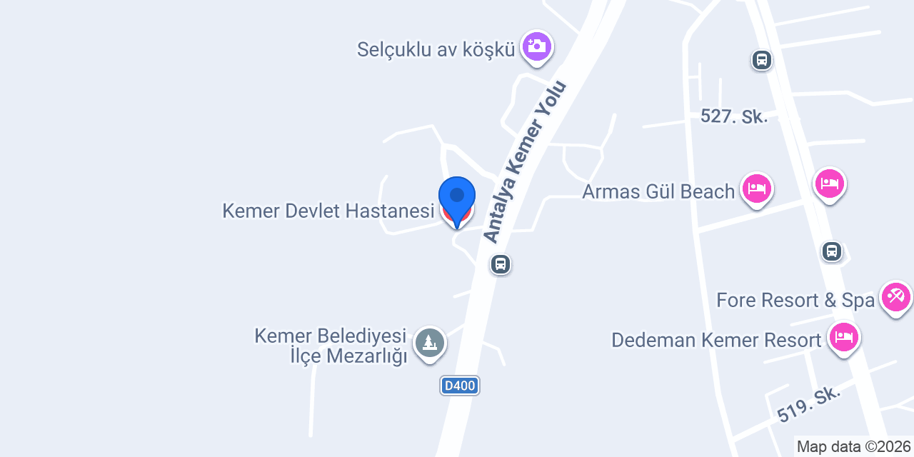 Kemer Devlet Hastanesi konumu