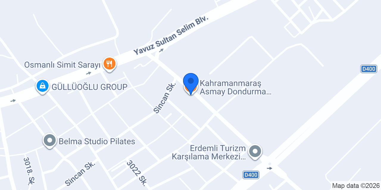 Kahramanmaraş Asmay Dondurma - Mersin Depo Erdemli konumu