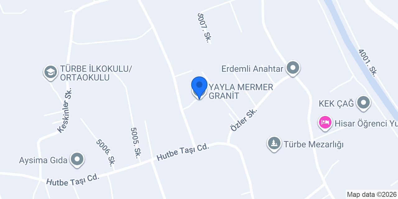 YAYLA MERMER GRANİT konumu