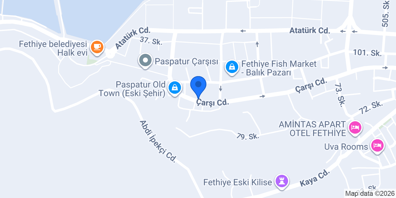 Türkiye Finans Fethiye Şubesi konumu