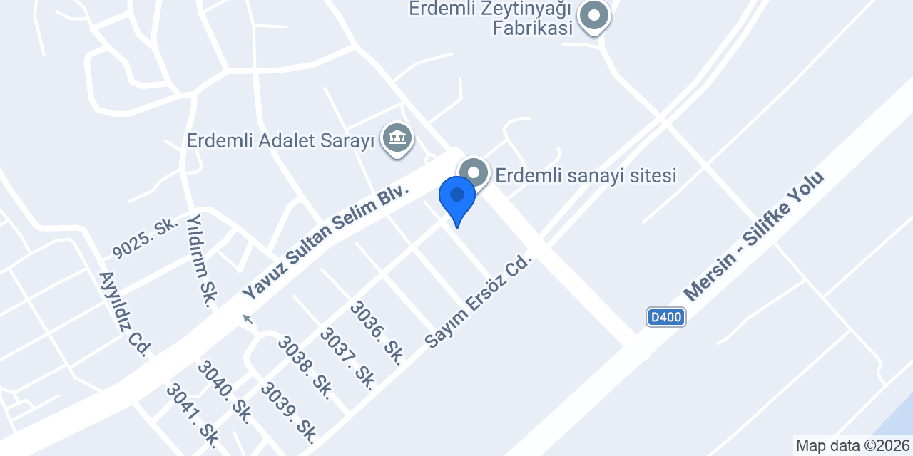 Erdemli Mesleki Eğitim Merkezi konumu