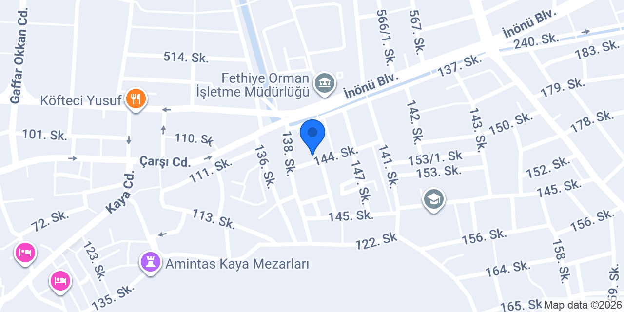Kızılay-Fethiye Şubesi konumu