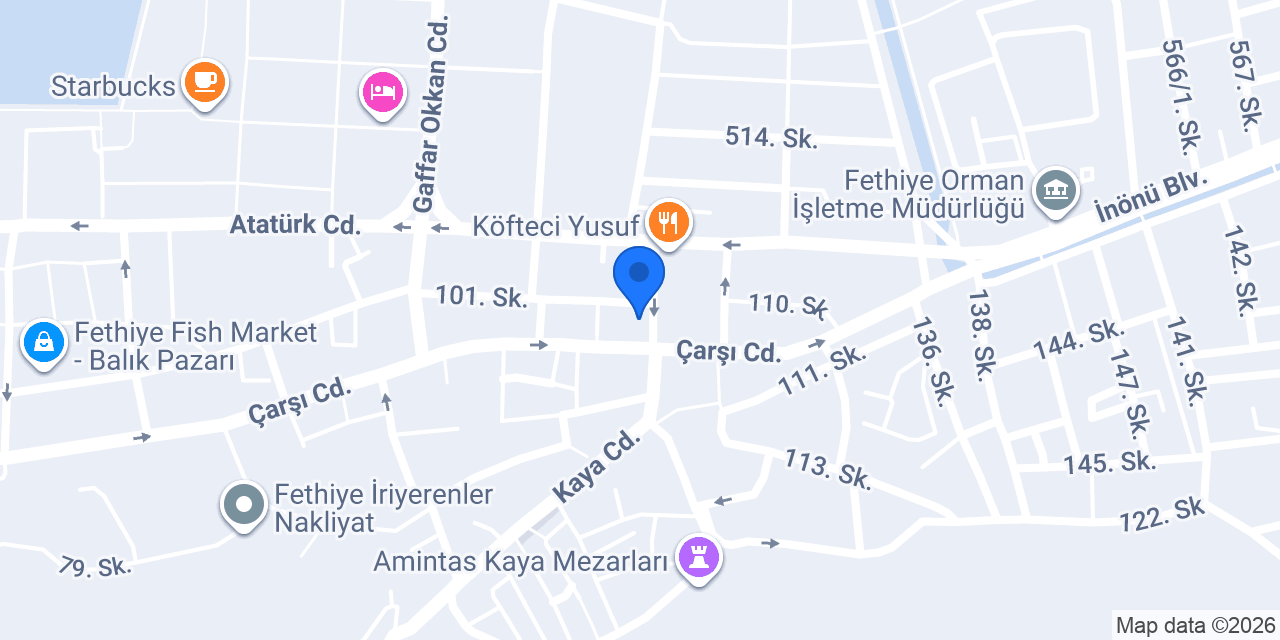 Fethiye Kitaphane konumu
