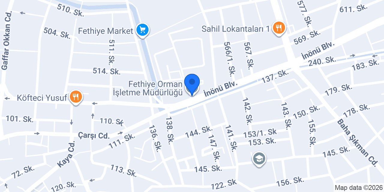 Fethiye Orman İşletme Müdürlüğü konumu
