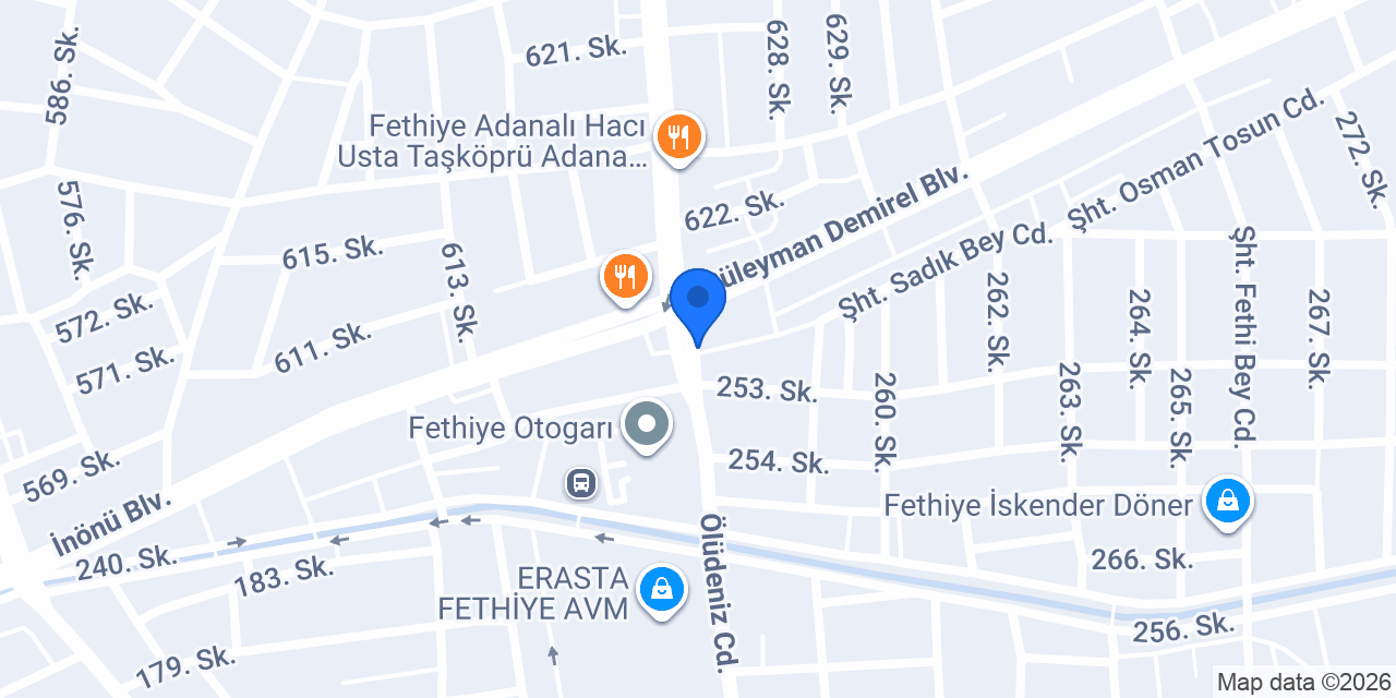 Fethiye Otogar Taksi konumu