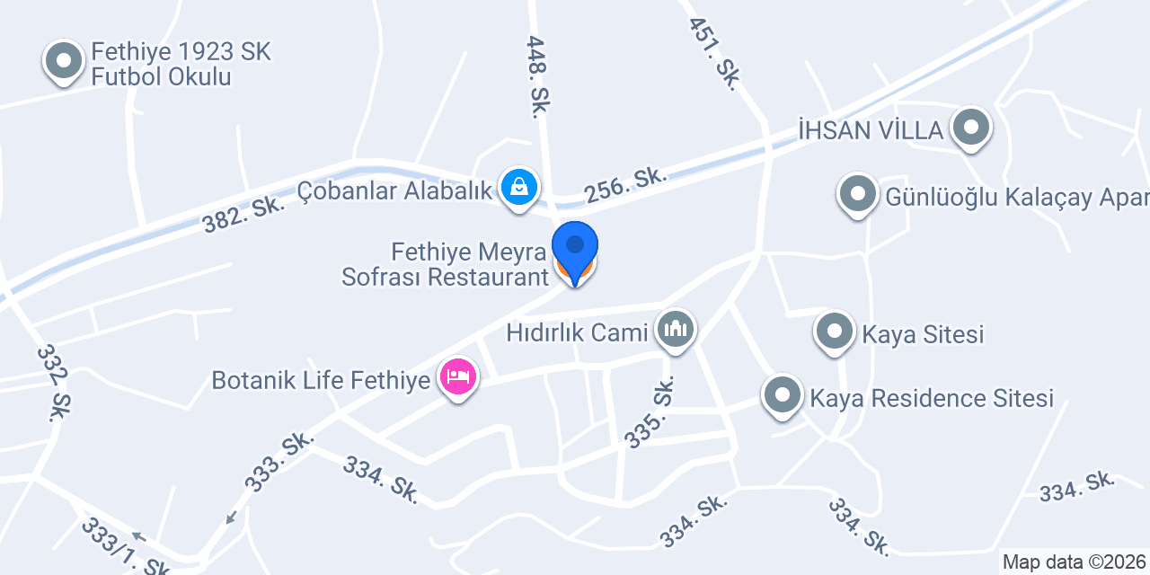 Fethiye Meyra Sofrası Restaurant konumu