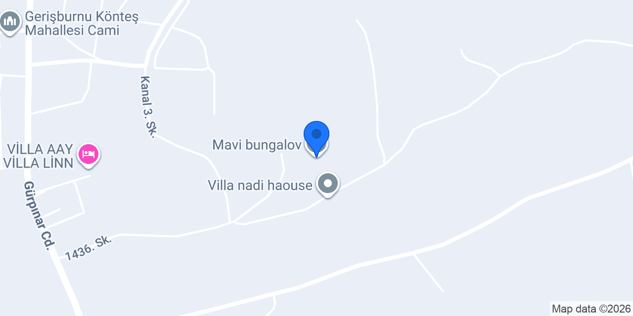 Mavi bungalov konumu