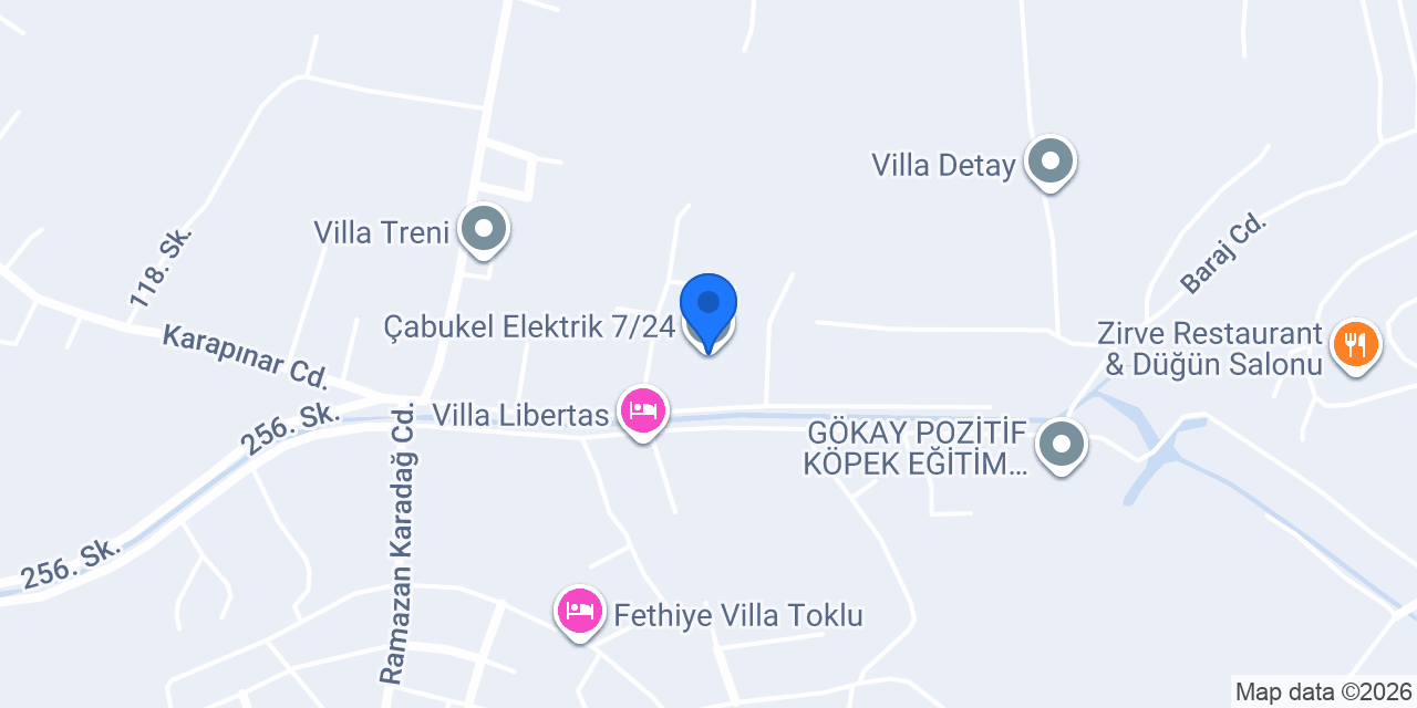 Çabukel Elektrik 7/24 konumu