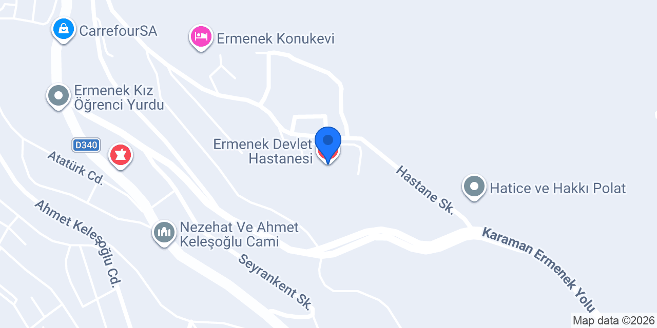 Ermenek Devlet Hastanesi konumu