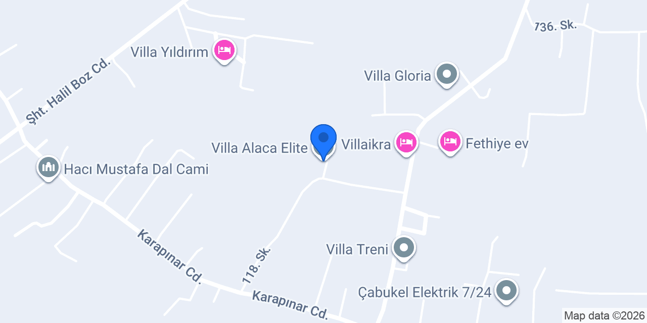 Villa Alaca Elite konumu