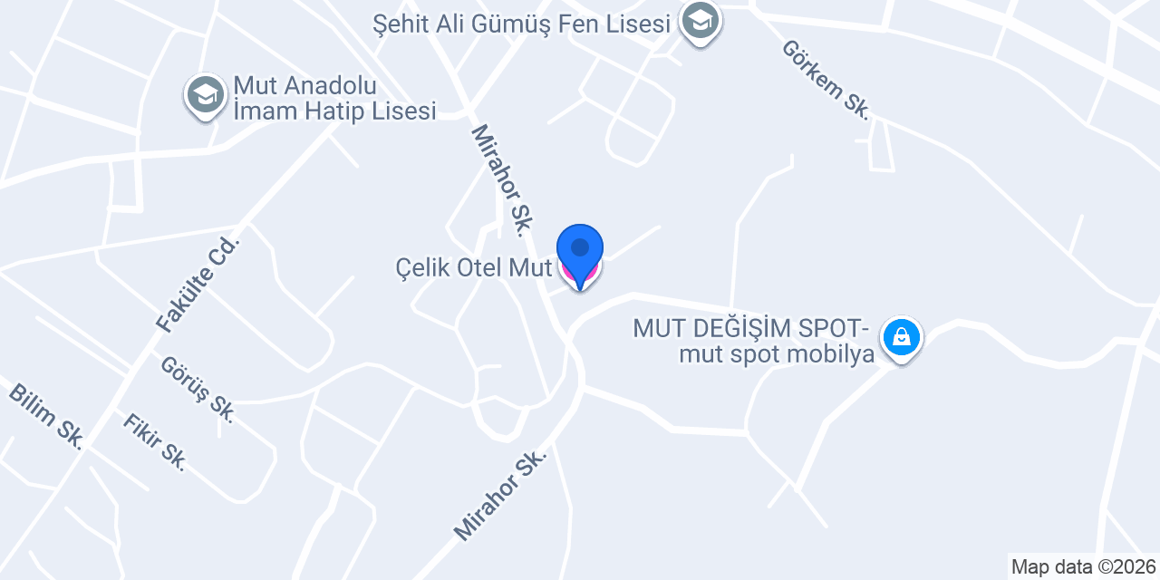 Çelik Otel Mut konumu