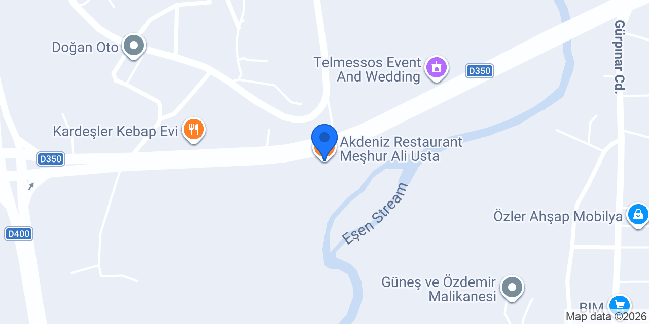 Akdeniz Restaurant Meşhur Ali Usta konumu