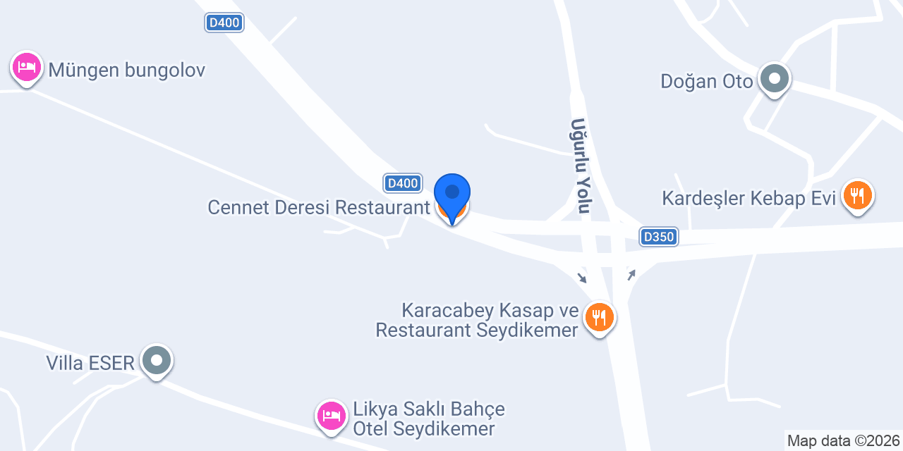 Cennet Deresi Restaurant konumu