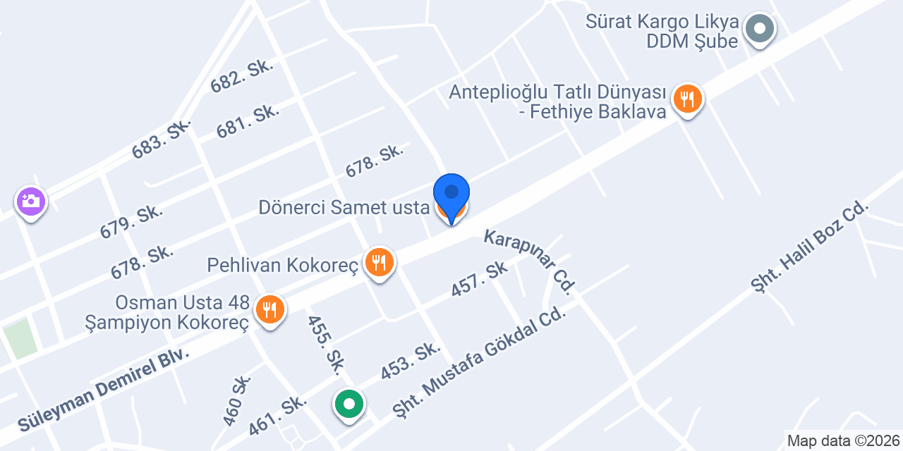 Dönerci Samet usta konumu