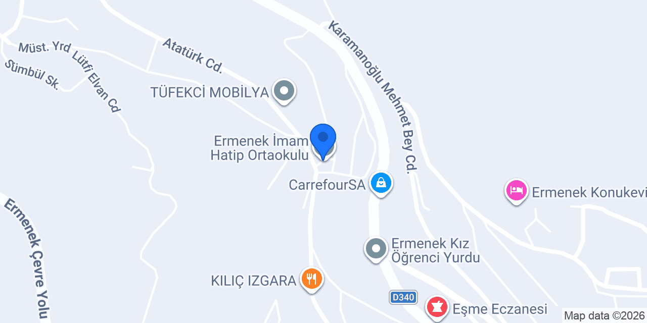 Ermenek İmam Hatip Ortaokulu konumu