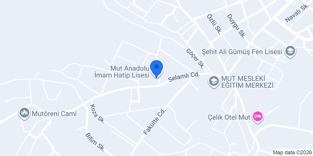 Mut Anadolu İmam Hatip Lisesi konumu