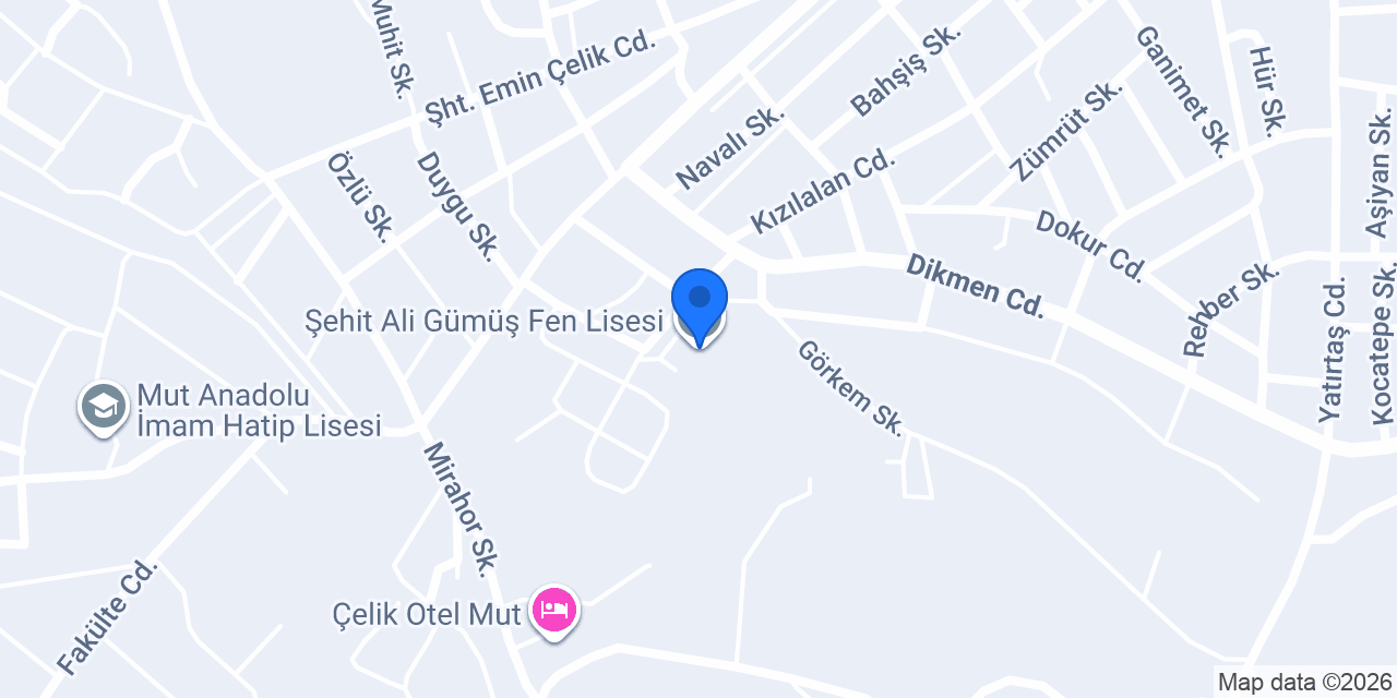 Şehit Ali Gümüş Fen Lisesi konumu
