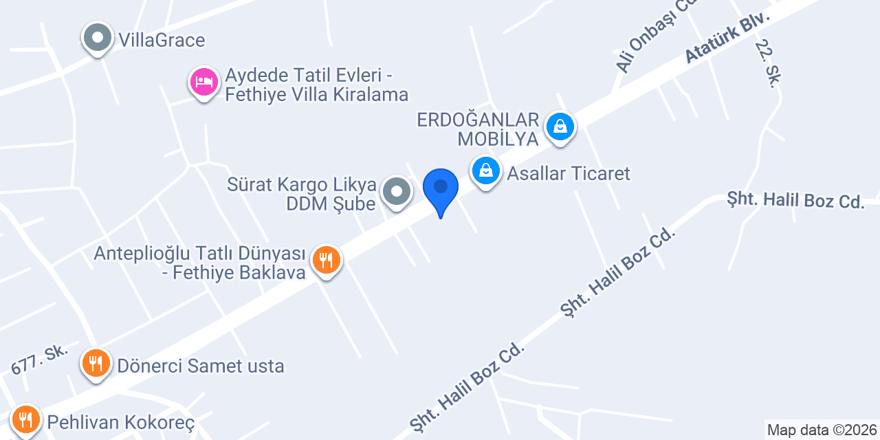 Fethiye Mobilya Dünyası konumu