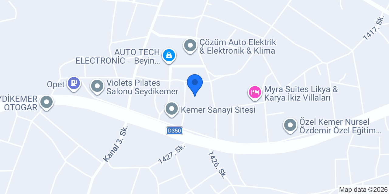 Kemer OtoGaz konumu