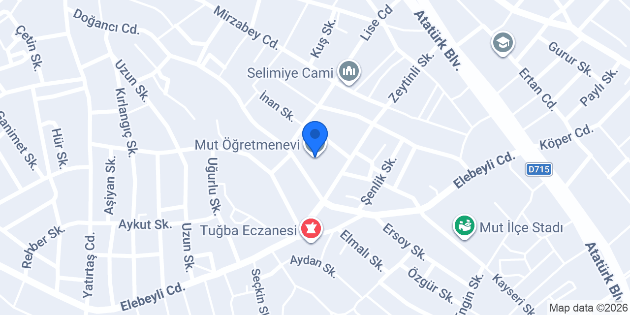 Mut Öğretmenevi konumu