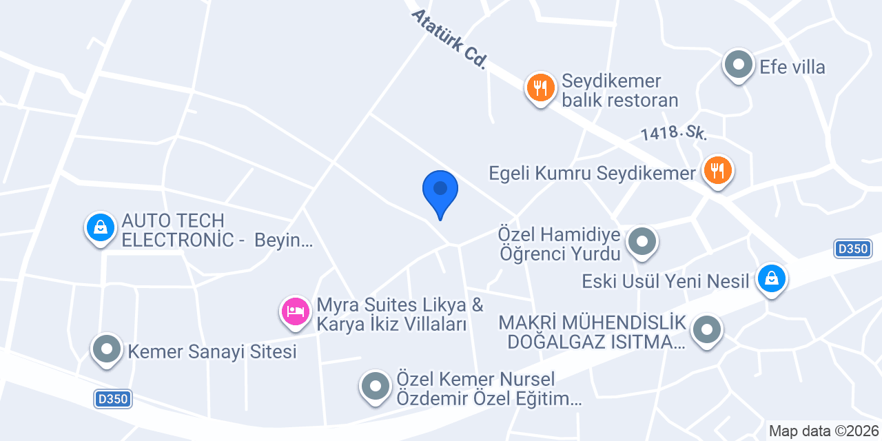 Özbıçak Mobilya konumu