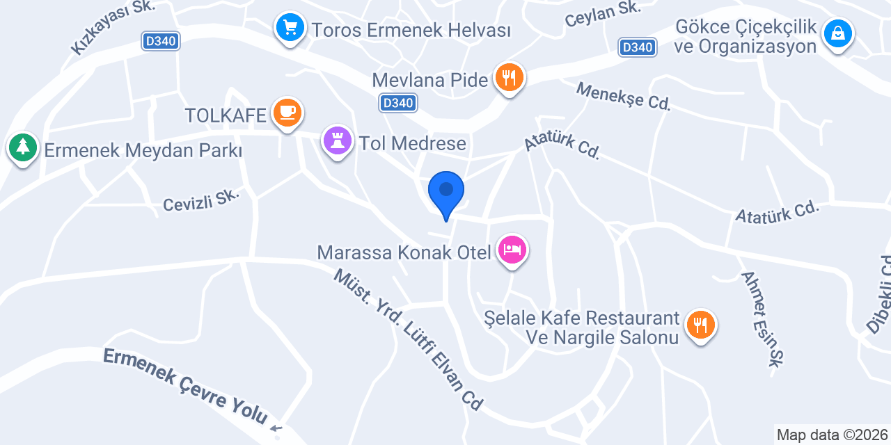 LEZZET LOKANTASI ERMENEK konumu
