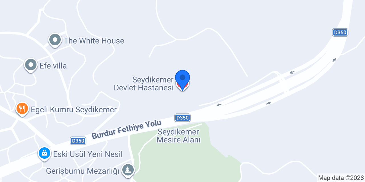 Seydikemer Devlet Hastanesi konumu