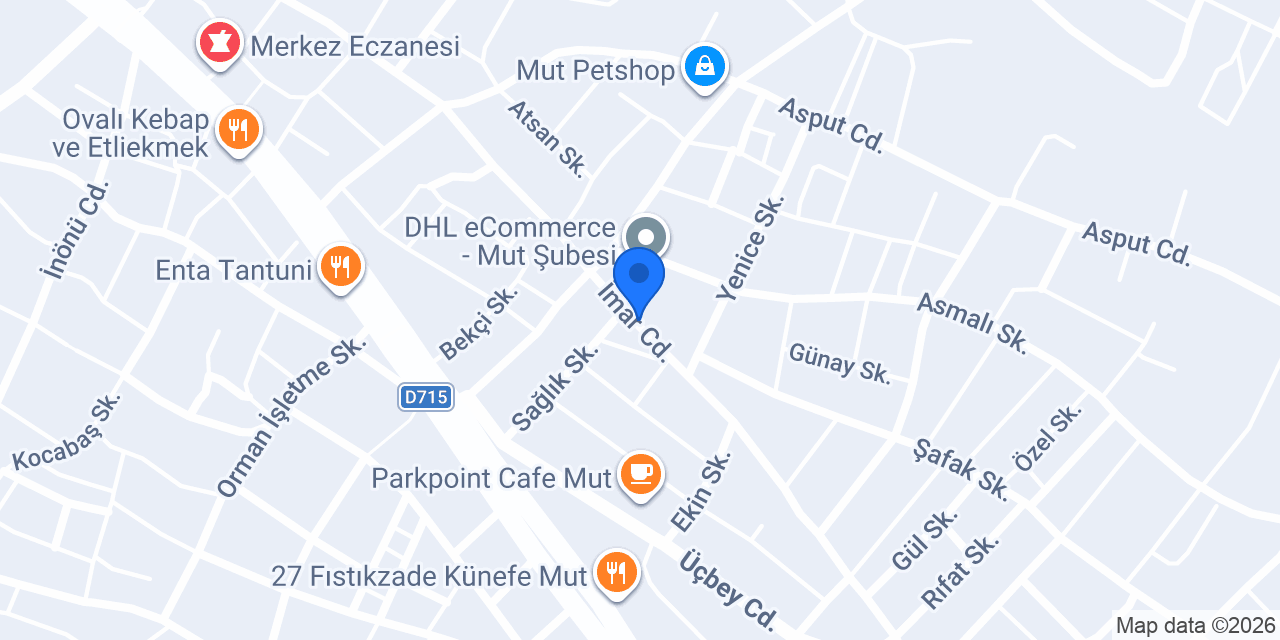 Sürat Kargo Mut Şube konumu